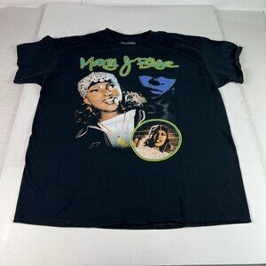 Mary J Blige Shirt Women's 1X Hip Hop & R&B Black Photo Graphic Short Sleeve Tee